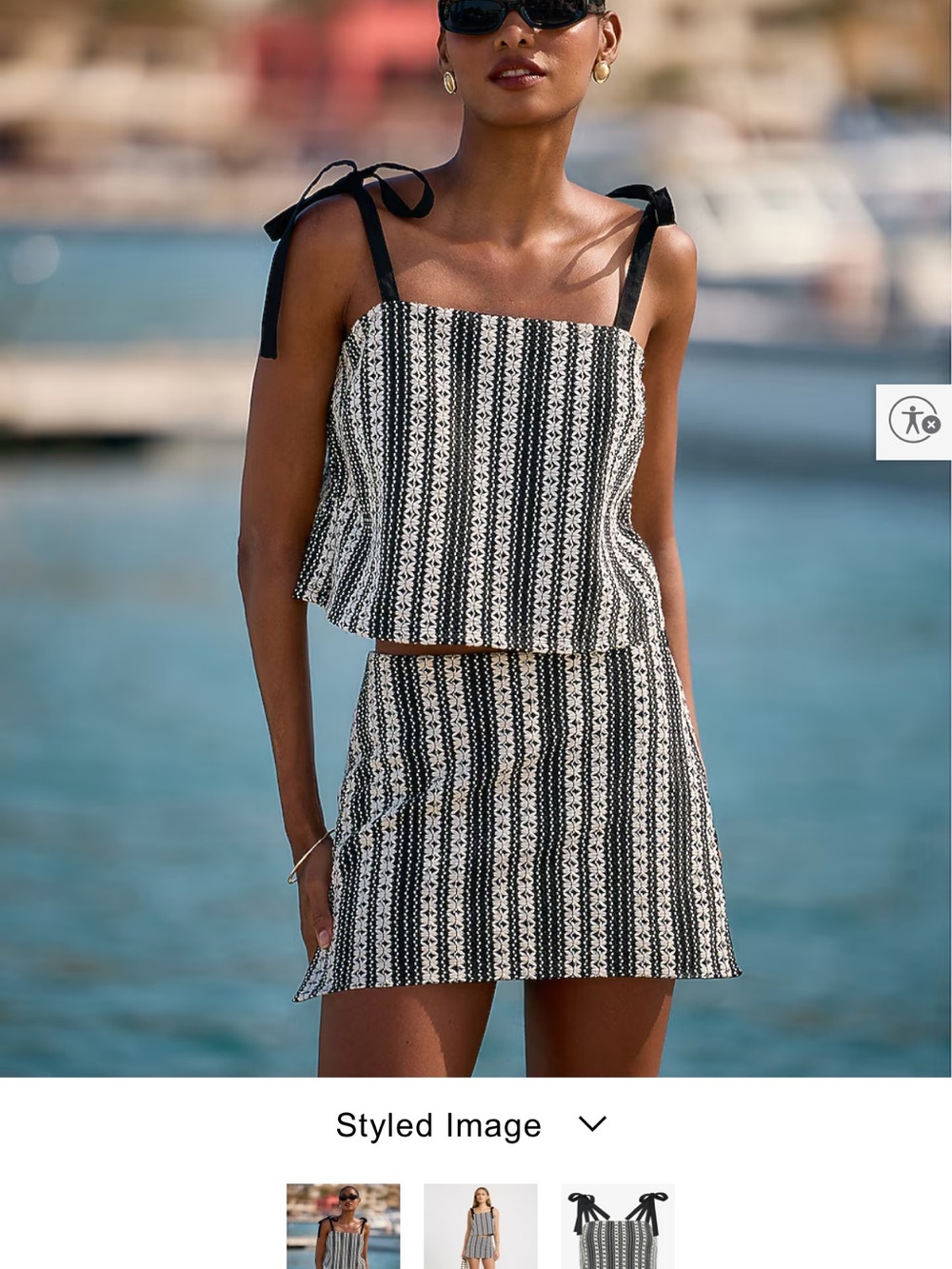 Express NWT Contrast Black & White Striped Mini Skort